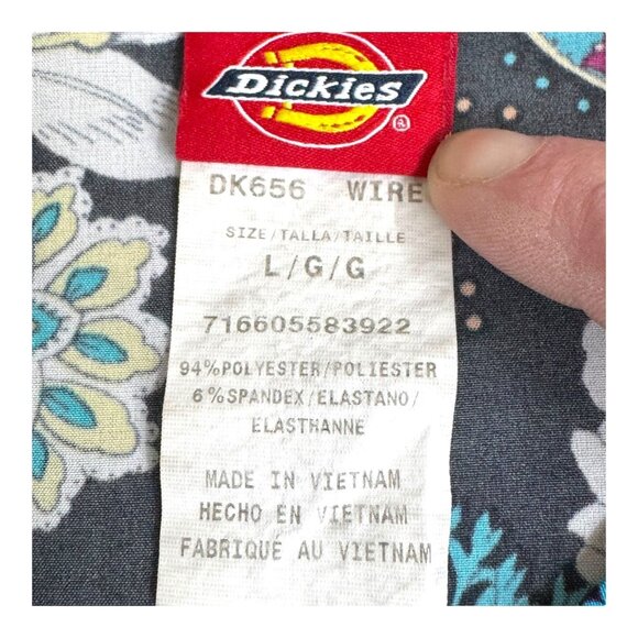 Dickies Cherokee Floral Side Panel Lot of Nursing Scrub Top Shirt Set Of 2 iflex - Picture 5 of 7
